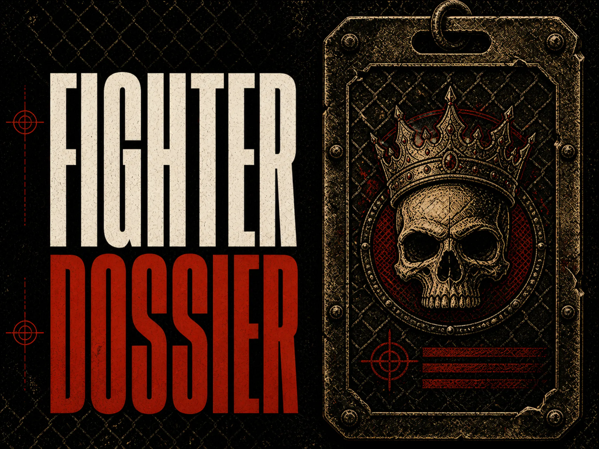 Fighter dossier stamped with the crowned SiteClash skull